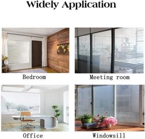 img 1 attached to Qualsen Privacy Window Film - Frosted Stripe - Non-Adhesive Static Cling Glass Film - Window Stickers for Meeting Room, Home, and Office - Size: 17.7 x 78.7 inch