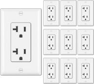 🔌 10 pack of bestten 20 amp decorator receptacle outlets - non-tamper resistant, ul listed, white (20a/125v/2500w) logo