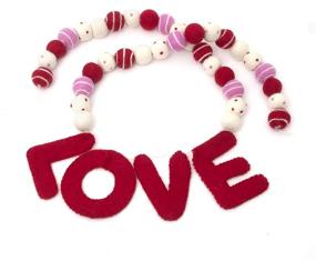 img 4 attached to ❤️ Valentine's Glaciart One Felt Ball Garland - 12-Foot Decorative Wool Wall and Window Home Decor - Red, Pink, White, Swirl Balls for Valentine's Day, Wedding, Baby Shower Party - 36 Balls, Love Banner