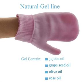 img 2 attached to 🧦 Pink Moisturizing Gel Spa Socks and Gloves for Hand Therapy, Pain Relief, Hot and Cold Hand Treatment