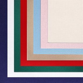 img 4 attached to 🧵 Aida Cloth 14 Count Cross Stitch Fabric - 12x18 Inch - 8 Color Variety!