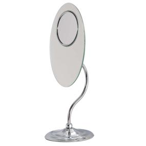 img 2 attached to 💁 Enhance Your Vanity with the Zadro Oval Tri-Optics Beveled Pedestal Mirror in Chrome - OVL37