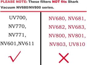 img 3 attached to 🦈 Замена фильтра для вертикального пылесоса с функцией Shark DuoClean Lift-Away Upright UV700, NV770, NV771, NV611 - XFF600, XHF600, 2 HEPA, 4 пены и фетр