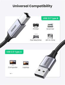 img 3 attached to 🔌 UGREEN USB A to B Printer Cable - High Speed 6 FT Cord for Epson, HP, Canon, Brother, Dell, Xerox and More