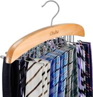 👔 tie rack 24 hook holder organizer for closet wood belt storage rack men ties belts scarves accessories - by ohuhu логотип