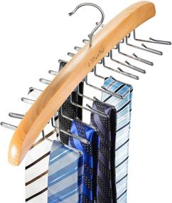 img 3 attached to 👔 Tie Rack 24 Hook Holder Organizer for Closet Wood Belt Storage Rack Men Ties Belts Scarves Accessories - by Ohuhu