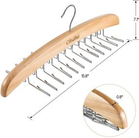 img 1 attached to 👔 Tie Rack 24 Hook Holder Organizer for Closet Wood Belt Storage Rack Men Ties Belts Scarves Accessories - by Ohuhu