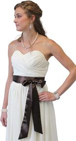 img 1 attached to SASH Bridal Satin Brown Belt Women's Accessories for Belts