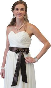 img 2 attached to SASH Bridal Satin Brown Belt Women's Accessories for Belts