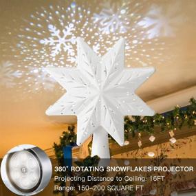 img 2 attached to 🌟 YEAHOME Christmas Star Tree Topper: White Lighted Star with Snowflake Projector Lights, Perfect Xmas Tree Decorations