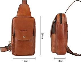 img 1 attached to Leathario Crossbody Shoulder Multipurpose Business Backpacks and Casual Daypacks