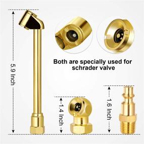 img 3 attached to 🔌 Набор тяжелой весовой вилки для воздуха с двусторонним клапаном: Надувайте шины легко с помощью двойной головки и быстрого подключения