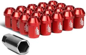 img 4 attached to 🔴 J2 Engineering LN-T7-024-125-RD 20Pcs M12 x 1.25 Close-End Lug Nut Set with Socket Adapter - Premium 7075-T6 Aluminum, 35mm Length (Red)