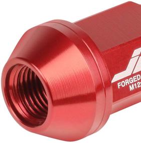 img 1 attached to 🔴 J2 Engineering LN-T7-024-125-RD 20Pcs M12 x 1.25 Close-End Lug Nut Set with Socket Adapter - Premium 7075-T6 Aluminum, 35mm Length (Red)