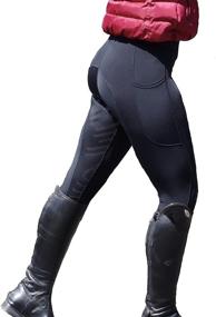 img 4 attached to Turners Black Equestrian Ladies Silicone Grip Leggings: Perfect for Horse Riding, Gym & Yoga