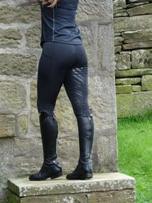 img 1 attached to Turners Black Equestrian Ladies Silicone Grip Leggings: Perfect for Horse Riding, Gym & Yoga