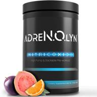 🍹 blackmarket stimulant-free pre workout adrenolyn - caffeine-free nitric oxide booster powder preworkout drink - 25 servings of passion fruit orange guava flavor - a non-stimulant pre-workout dietary supplement logo