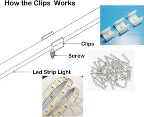 img 3 attached to 💡 100 PCS LED Strip Light Clips with Mounting Screws - Holds 8-10MM Wide Strip Light