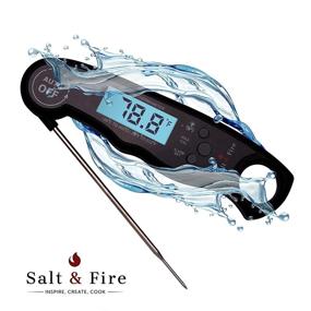 img 1 attached to 🔥 High Accuracy 2-in-1 Digital Instant Read Meat Thermometer for Grilling and Cooking - BBQ Temperature Probe with Alarm Function, Backlit LCD Screen, and Oven Safe Wired Probe Included