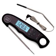 🔥 high accuracy 2-in-1 digital instant read meat thermometer for grilling and cooking - bbq temperature probe with alarm function, backlit lcd screen, and oven safe wired probe included logo