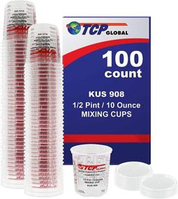 img 4 attached to Custom Shop Brand - Full Case of 100 Each - 1/2 Pint (10oz) Paint Mixing Cups with Calibrated Mixing Ratios - BOX of 100 Cups