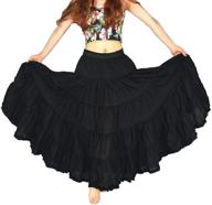 👗 ysjera women's cotton 5 tiered a line pleated maxi skirt: boho gypsy dance skirts at their finest logo