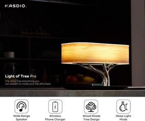 img 3 attached to 🌳 Masdio Tree Pro Bedside Lamp with Bluetooth Speaker and 10W Fast Wireless Charger - Touch Lamp for Bedroom