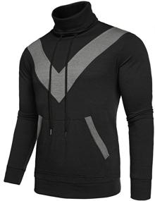 img 4 attached to IWoo Drawstring Sweatshirt Turtleneck Athletic Men's Clothing and Active