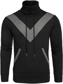 img 1 attached to IWoo Drawstring Sweatshirt Turtleneck Athletic Men's Clothing and Active