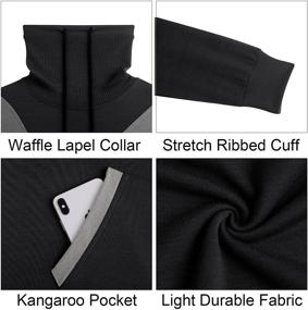 img 3 attached to IWoo Drawstring Sweatshirt Turtleneck Athletic Men's Clothing and Active