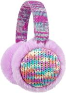 🧣 kids knit earmuffs winter outdoor furry ear warmers for boys girls by flammi logo