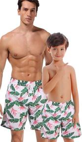 img 4 attached to OMZIN Matching Beachwear Holiday 10 12 Boys' Clothing for Swim