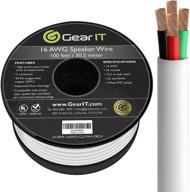 gearit pro series 16 gauge 4-conductor speaker wire (100 feet / 30 meters) 16 awg ofc (99 accessories & supplies logo