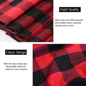 img 2 attached to Buffalo Plaid Table Runner - 2 Pack, 13x108 Inch, Red and Black Checkered Cotton Runner for Christmas Gatherings, Indoor Party Decorations - by SoarDream