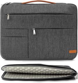 img 4 attached to 👑 KINGSLONG Laptop Sleeve Case Bag - 17.3 Inch Slim Lightweight Carrying Case - Gray