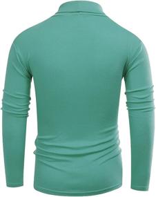 img 2 attached to Beauhuty Men's Classic Turtleneck Long Sleeve T-Shirts Cozy Fleece Knit Casual Pullover Top