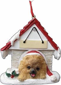 img 1 attached to Customizable Pomeranian Red Doghouse Christmas Ornament - Perfect for Personalization!