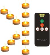 wilrigir led remote tea lights with timer - realistic electric fake candles for wedding and home decoration (pack of 12) логотип