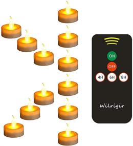 img 4 attached to Wilrigir LED Remote Tea Lights with Timer - Realistic Electric Fake Candles for Wedding and Home Decoration (Pack of 12)