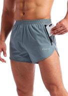 🏃 quick dry men's running shorts with zipper pockets - pudolla 3 inch gym athletic workout shorts for men logo