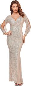 img 3 attached to Mermaid Sequined Evening Dress - Women's Clothing with Sleeves