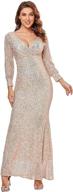 mermaid sequined evening dress - women's clothing with sleeves logo