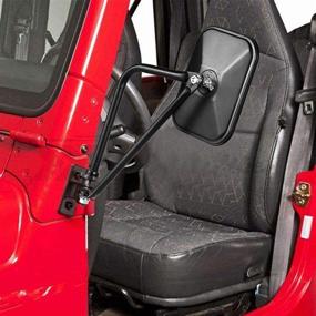 img 2 attached to Esright Jeep Wrangler Mirrors Doors - Compatible with Jeep JK JL TJ YJ CJ & Unlimited, Anti-shake and Wider View Adventure Door Hinge Mirrors - Easy Installation, Rectangular Offroading Mirror Doors