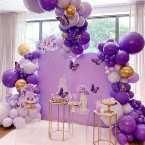 img 3 attached to 🎈 126-Piece Purple Butterfly Baby Girl Balloon Garland Arch Kit | Theme Purple Balloons | Baby Shower, Birthday, Valentine's Day, Bachelorette, Wedding Party Decorations for Girl Women