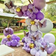 🎈 126-piece purple butterfly baby girl balloon garland arch kit | theme purple balloons | baby shower, birthday, valentine's day, bachelorette, wedding party decorations for girl women logo