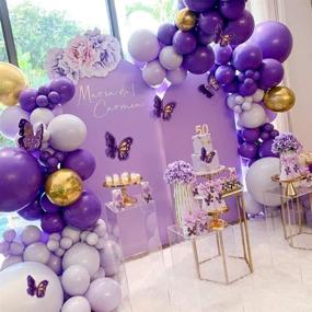 img 2 attached to 🎈 126-Piece Purple Butterfly Baby Girl Balloon Garland Arch Kit | Theme Purple Balloons | Baby Shower, Birthday, Valentine's Day, Bachelorette, Wedding Party Decorations for Girl Women