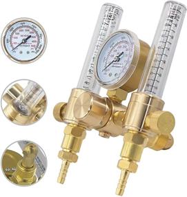 img 4 attached to 🔧 AIC WELD Argon Regulator Dual Output CO2 Flowmeter: Precision Gas Metering System for TIG & MIG Welders