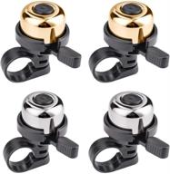 🚲 emoly bike bell: 4 pack premium brass bicycle bells for adults and kids - melodious sound for road bike and mountain bike (gold & silver) logo