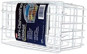 img 1 attached to 🧺 Grayline Mini White Dishwasher Basket (8 by 4-1/2 by 4-3/4") - Efficient Kitchenware Organizer