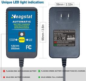 img 2 attached to Зарядное устройство Heagstat 12V 2-Ампер - Полностью автоматическое интеллектуальное зарядное устройство, зарядное устройство для поддержания заряда и обслуживания аккумулятора для автомобиля, мотоцикла, газонокосилки, лодки, квадроцикла - Свинцово-кислотные и литиевые (LiFePO4) аккумуляторы.